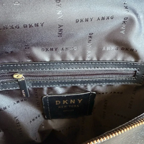 DKNY Bryant top zip Black Leather Backpack - Picture 6 of 8
